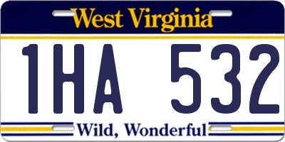 WV license plate 1HA532