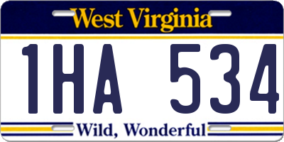 WV license plate 1HA534