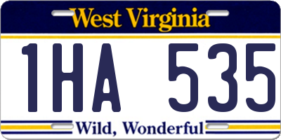 WV license plate 1HA535