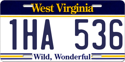 WV license plate 1HA536