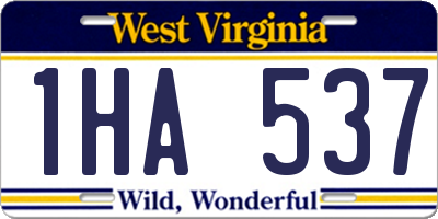 WV license plate 1HA537