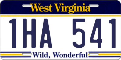 WV license plate 1HA541
