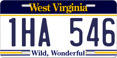 WV license plate 1HA546