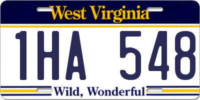 WV license plate 1HA548