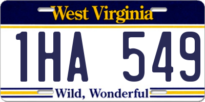 WV license plate 1HA549