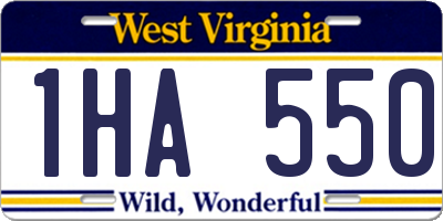 WV license plate 1HA550