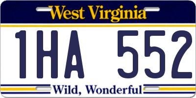 WV license plate 1HA552