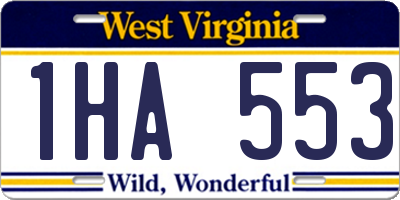 WV license plate 1HA553