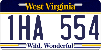 WV license plate 1HA554