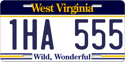 WV license plate 1HA555