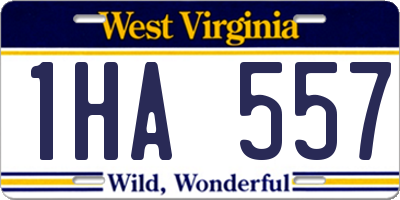 WV license plate 1HA557