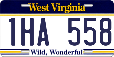 WV license plate 1HA558