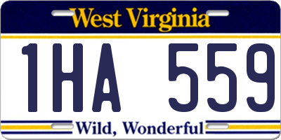 WV license plate 1HA559