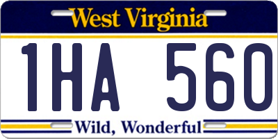 WV license plate 1HA560