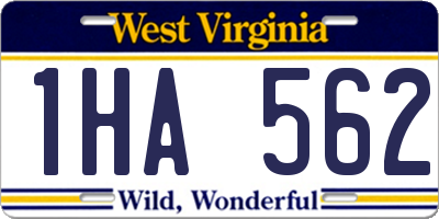 WV license plate 1HA562