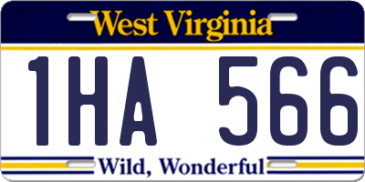 WV license plate 1HA566