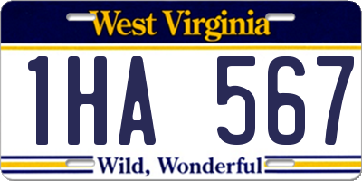 WV license plate 1HA567