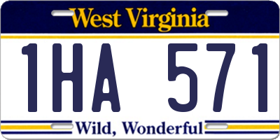 WV license plate 1HA571