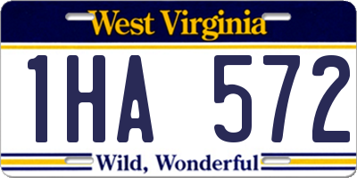 WV license plate 1HA572