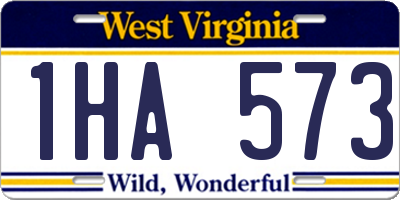 WV license plate 1HA573