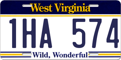 WV license plate 1HA574