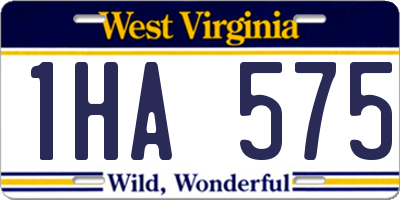 WV license plate 1HA575