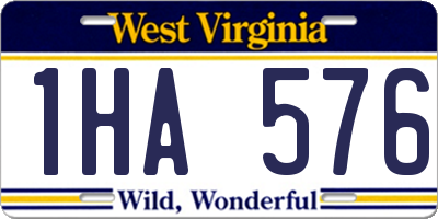 WV license plate 1HA576