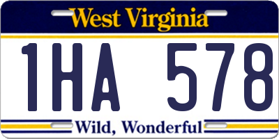 WV license plate 1HA578