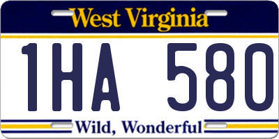 WV license plate 1HA580