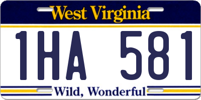 WV license plate 1HA581