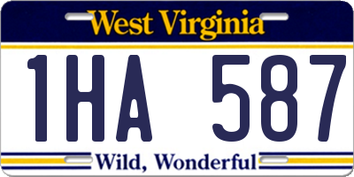 WV license plate 1HA587