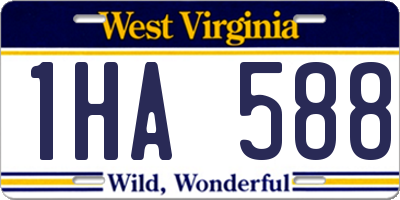 WV license plate 1HA588