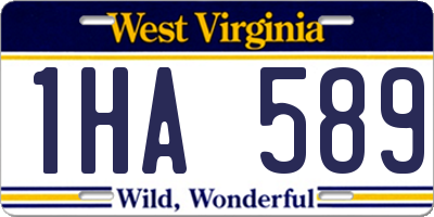 WV license plate 1HA589