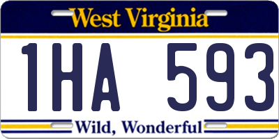 WV license plate 1HA593