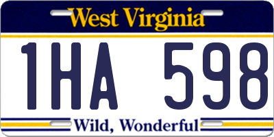 WV license plate 1HA598