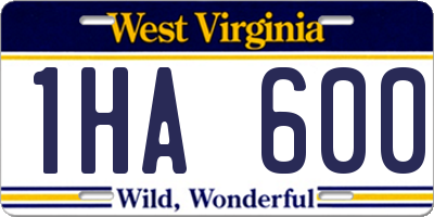 WV license plate 1HA600
