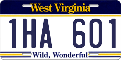 WV license plate 1HA601