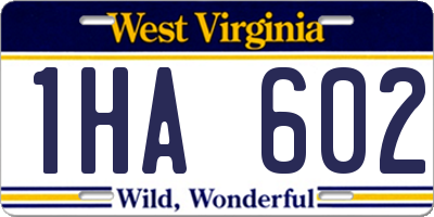 WV license plate 1HA602