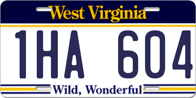 WV license plate 1HA604