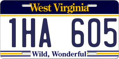 WV license plate 1HA605