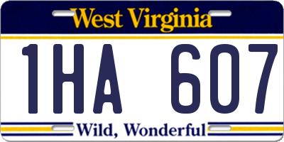WV license plate 1HA607