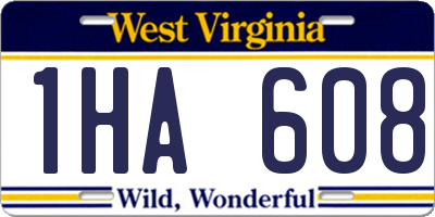 WV license plate 1HA608