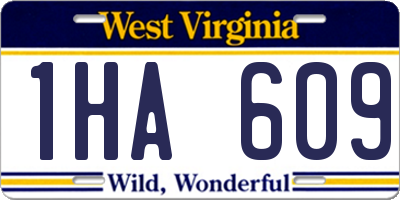 WV license plate 1HA609