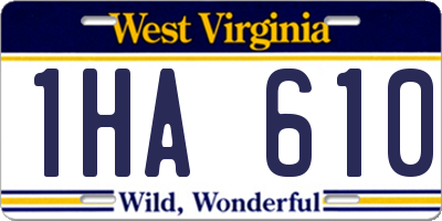 WV license plate 1HA610