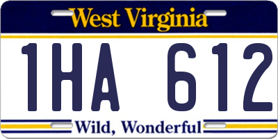 WV license plate 1HA612