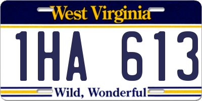 WV license plate 1HA613