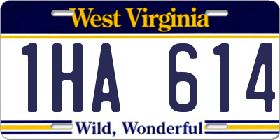 WV license plate 1HA614