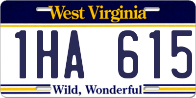 WV license plate 1HA615