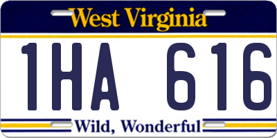 WV license plate 1HA616