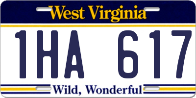 WV license plate 1HA617